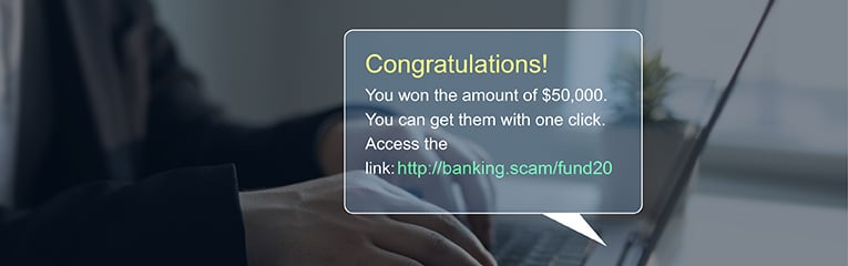 Businessman receive scam message on digital screen. Bank fraud through messages.-1