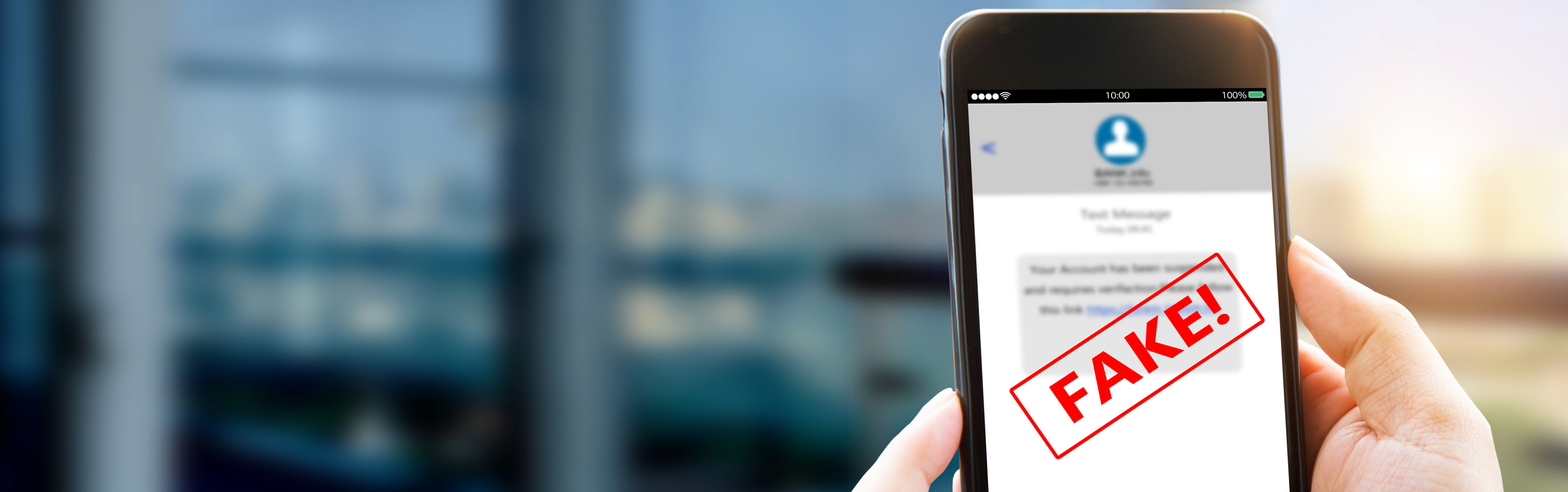 Fake Text message SMS scam or phishing