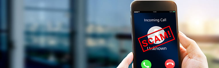 Phone Scam, fraud or phishing concept.