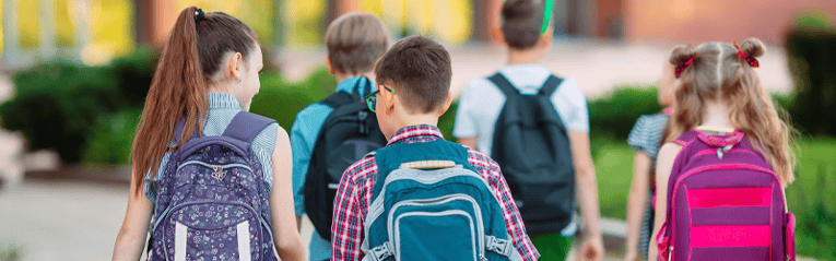 children walking to school
