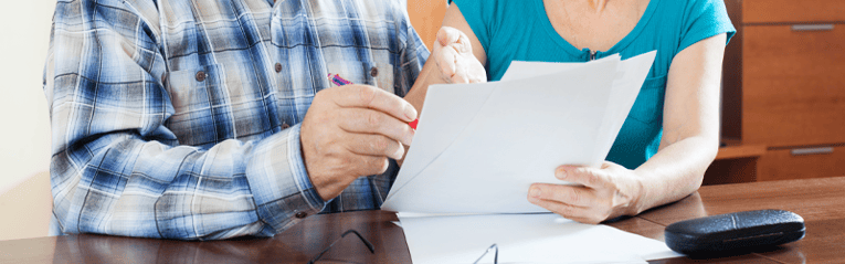 couple reviewing bills