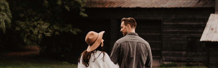 couple walking towards home