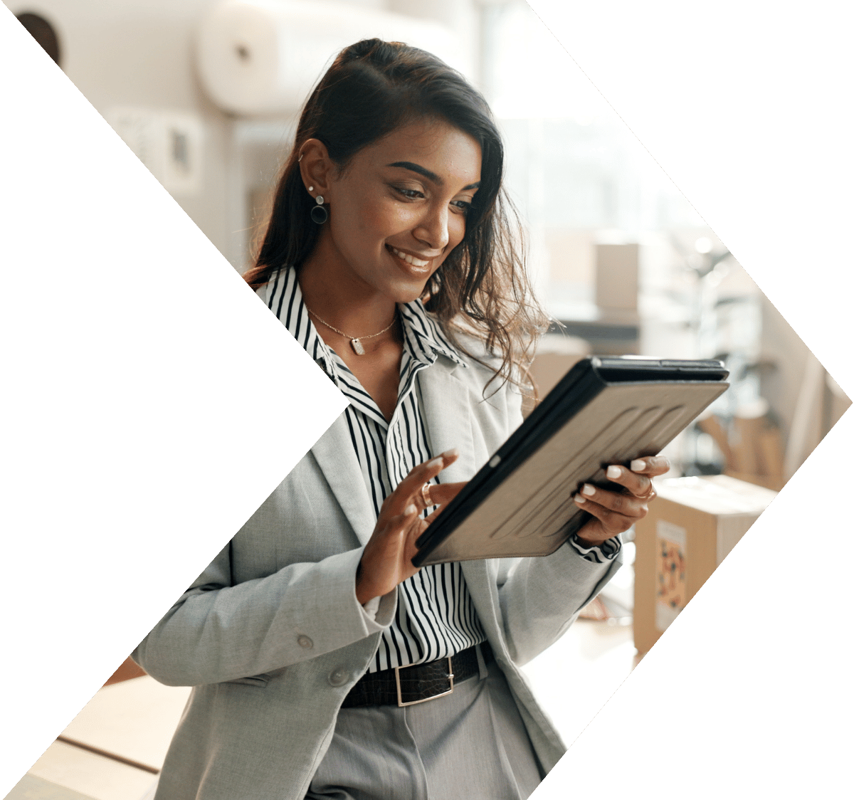Business Owner reaching her goals with a business money market account from Peach State FCU Business Owner reaching her goals with a business money market account from Peach State FCU