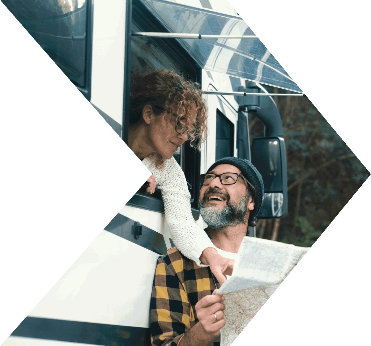 Couple enjoying freedom with an RV Loan from Peach State FCU Couple enjoying freedom with an RV Loan from Peach State FCU