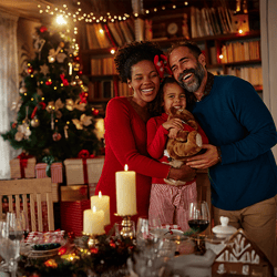 happy family celebrating the holidays