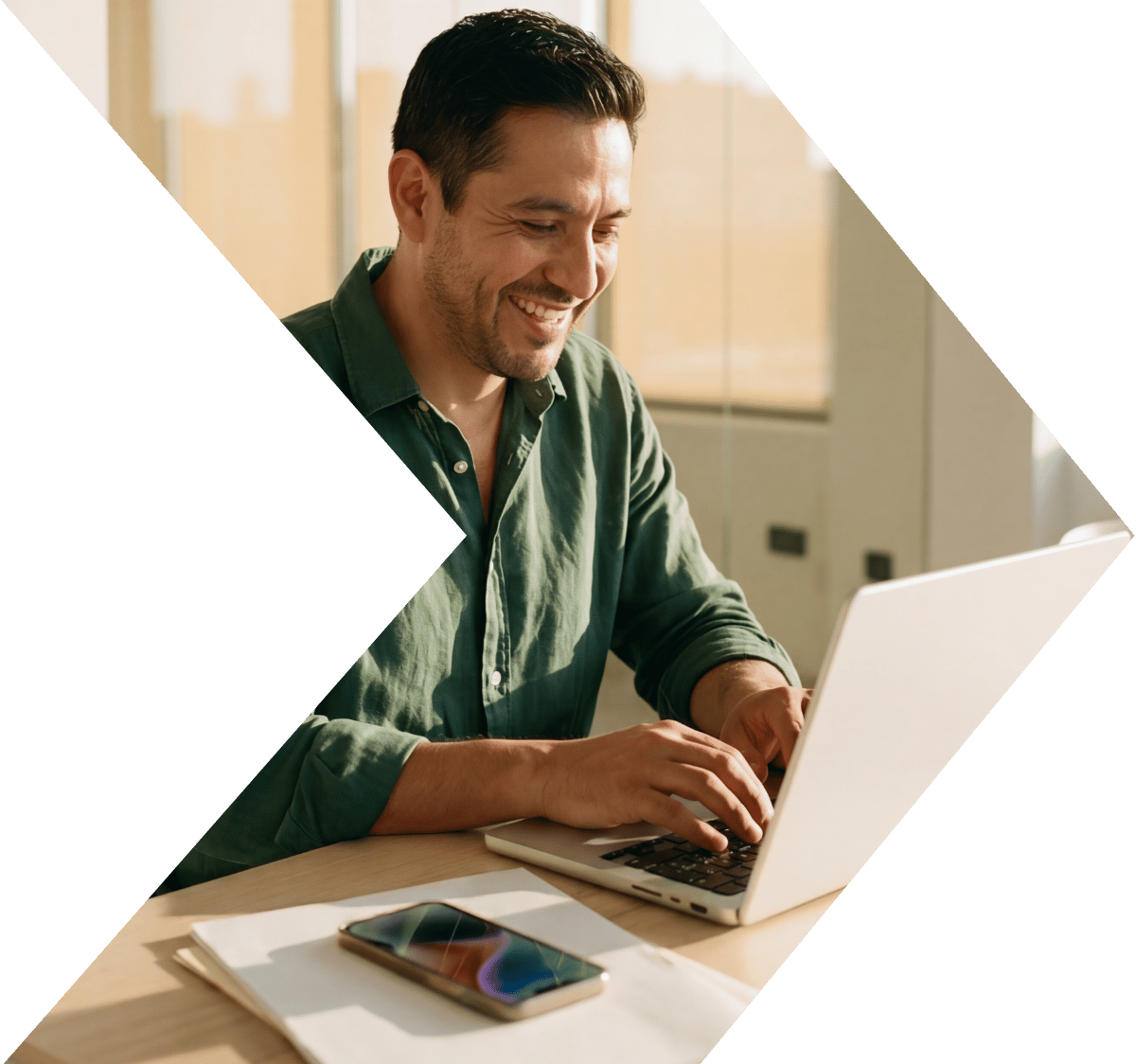 Man looking up his Peach State FCU Routing Number