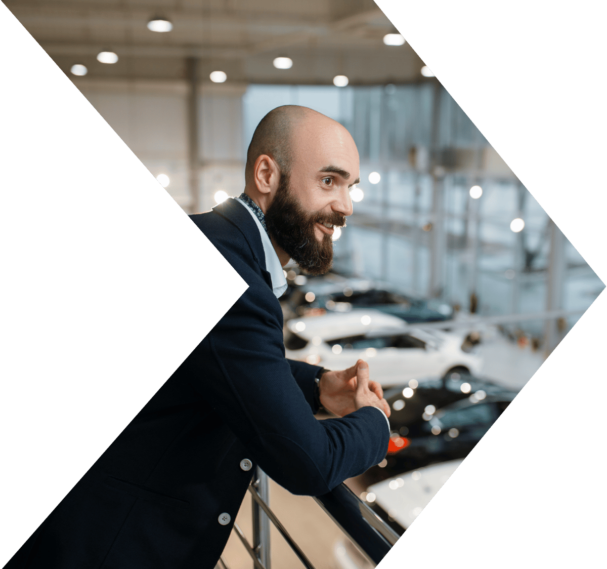 Man overlooking cars to purchase with a business auto loan from Peach State FCU Man overlooking cars to purchase with a business auto loan from Peach State FCU