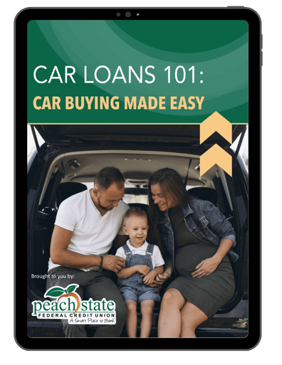 Peach State Federal Credit Union Car Loans 101 Car Buying Made Easy Guide Cover Image