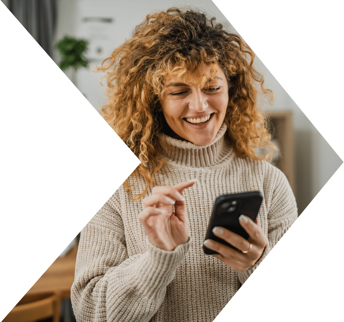 Woman making a direct deposit into her Peach State FCU account