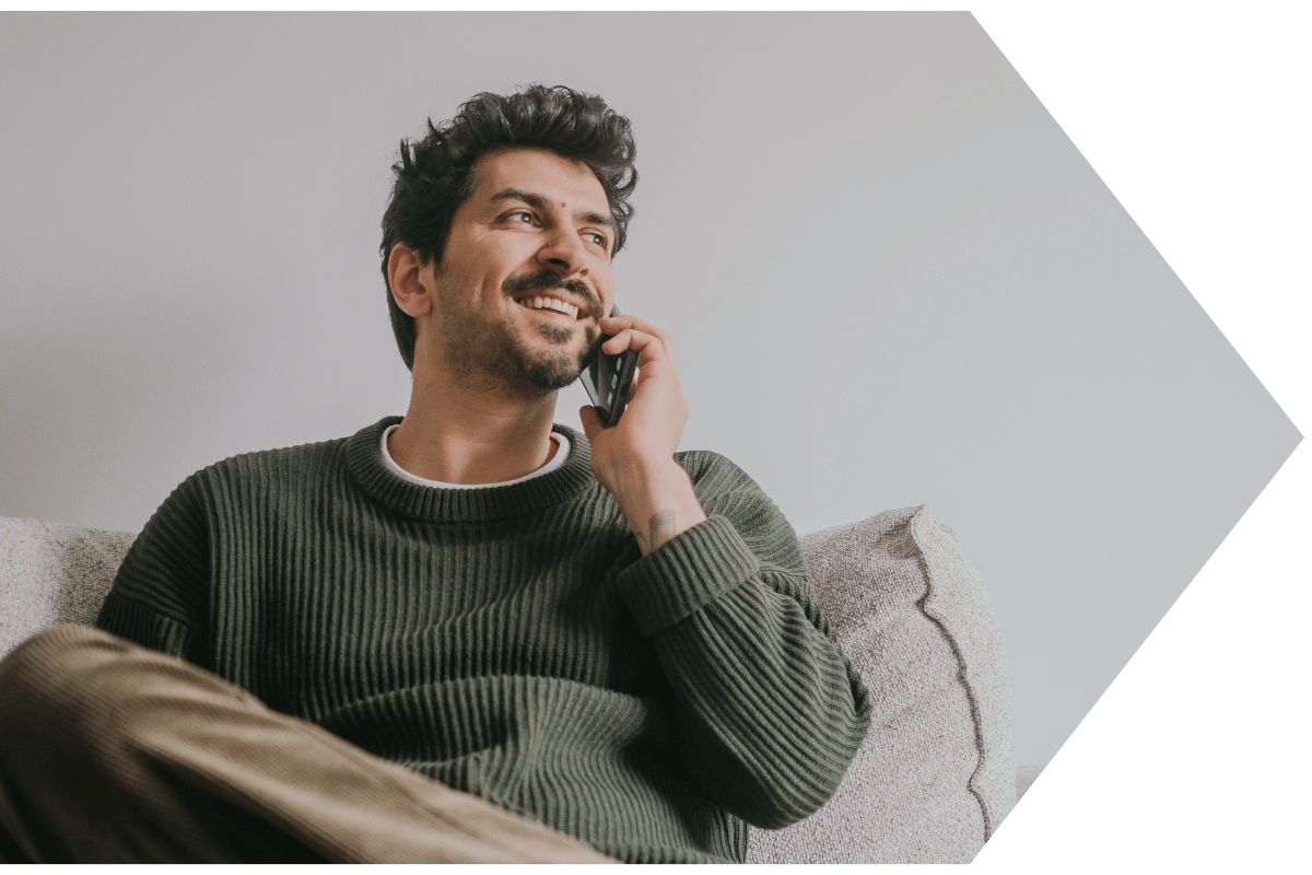 Young man calling into Peach State FCU MemberLine