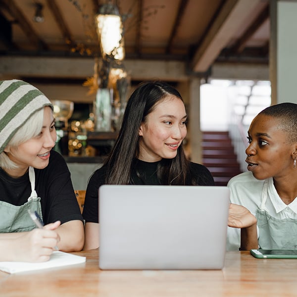 Business group talk about benefits