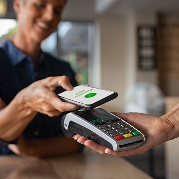 Mobile payment is taken by store associate