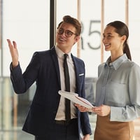 Realtor and Business owner tour property