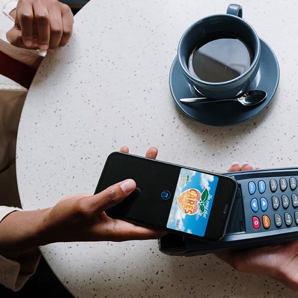 Paying for coffee using mobile device