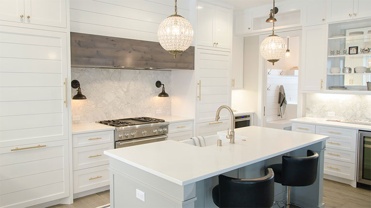 A home equity line of credit or heloc can make your kitchen look like this gorgeous new white remodel.