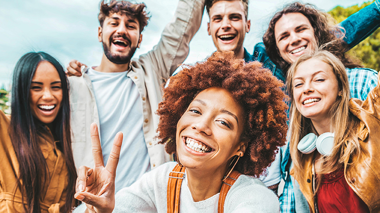 happy group of young adults