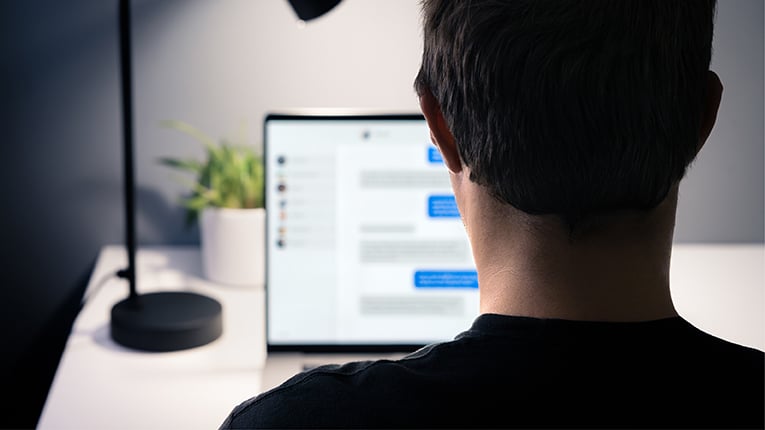 Love scam and romance fraud with messages. Online chat catfish with fake identity