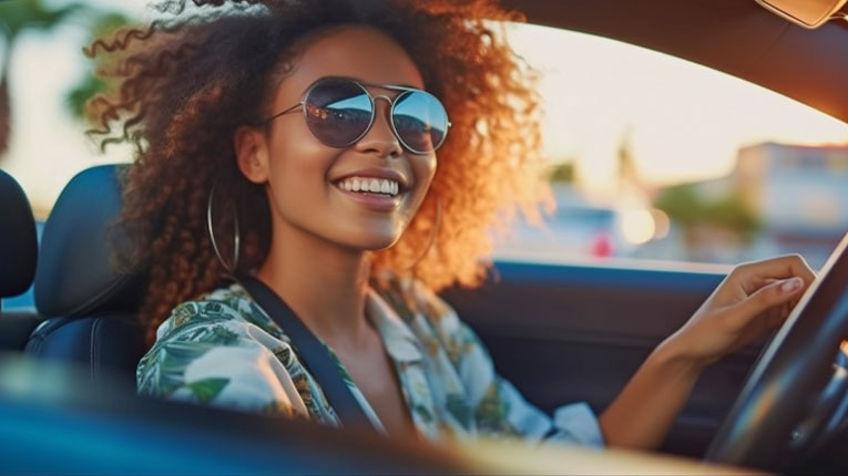 Woman decided to finance a car with Peach State and is happy driving away.