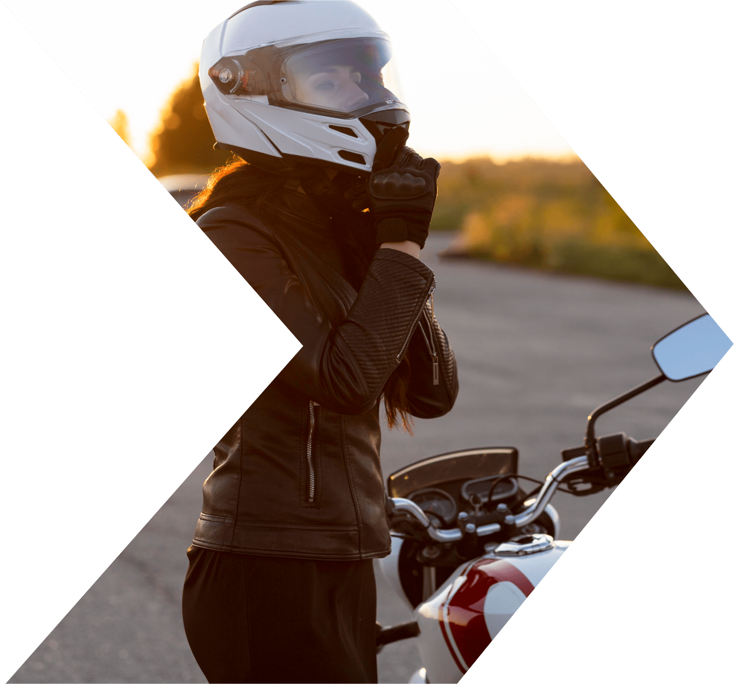 woman with a motorcycle loan from Peach State FCU woman with a motorcycle loan from Peach State FCU